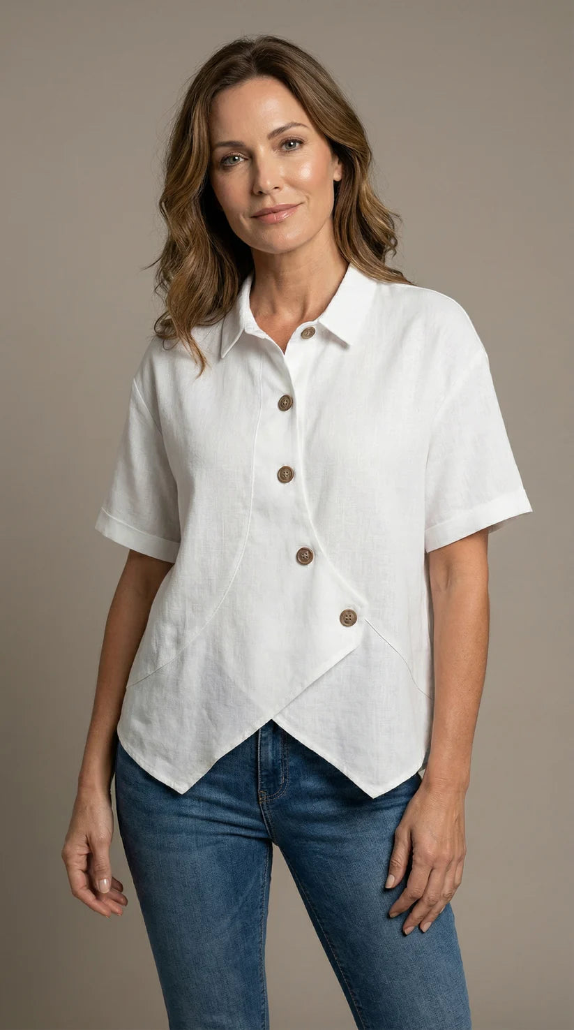MILEA - Camisa de lino para destacar tu look