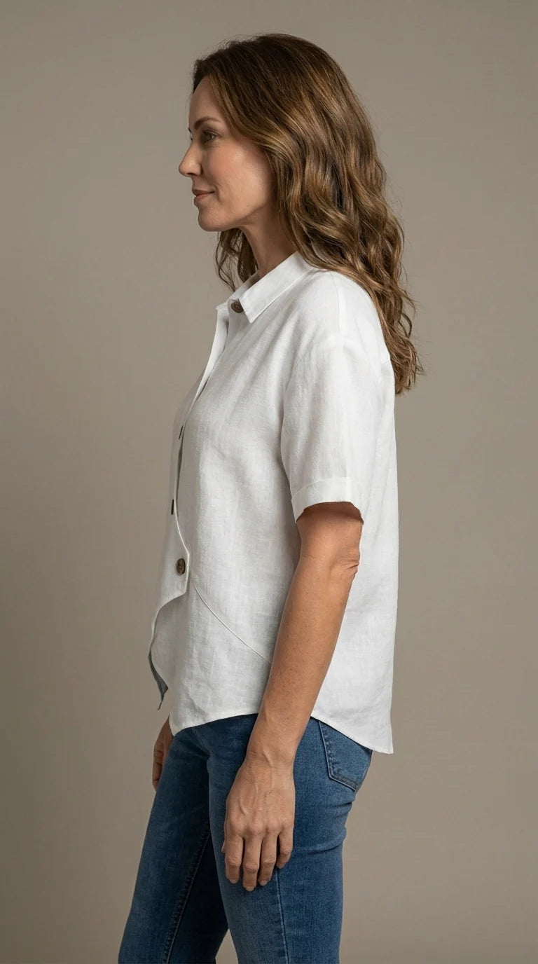 MILEA - Camisa de lino para destacar tu look
