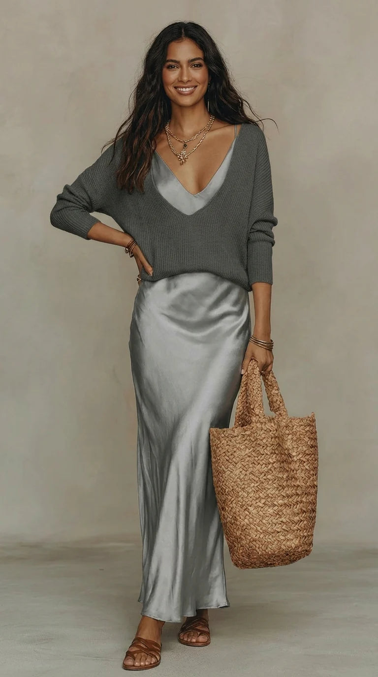 DUNA - Conjunto de vestido y jersey
